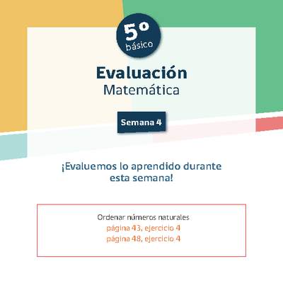 Evaluación Matemática 5º básico Unidad 1 Semana 4 Evaluación Matemática 5º básico Unidad 1 Semana 4
