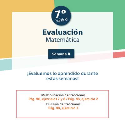 Evaluación Matemática 7º básico Unidad 1 Semana 4 Evaluación Matemática 7º básico Unidad 1 Semana 4