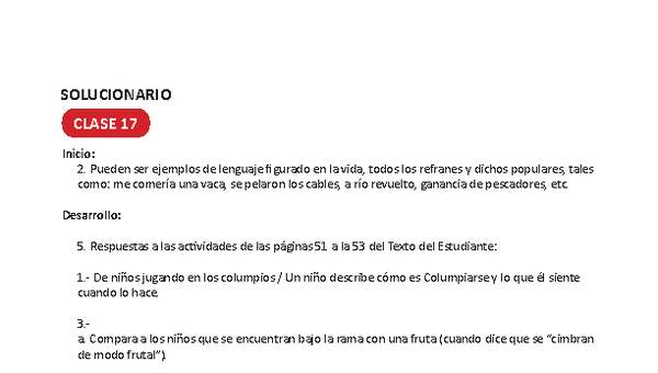 Solucionario Lenguaje y comunicación 3ºbásico Unidad 1 Semana 5 Solucionario Lenguaje y comunicación 3ºbásico Unidad 1 Semana 5