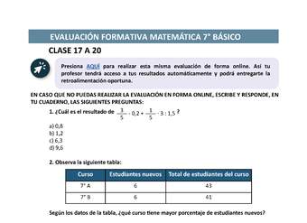 Evaluación Matemática 7° básico Unidad 1 Semana 5 Evaluación Matemática 7° básico Unidad 1 Semana 5