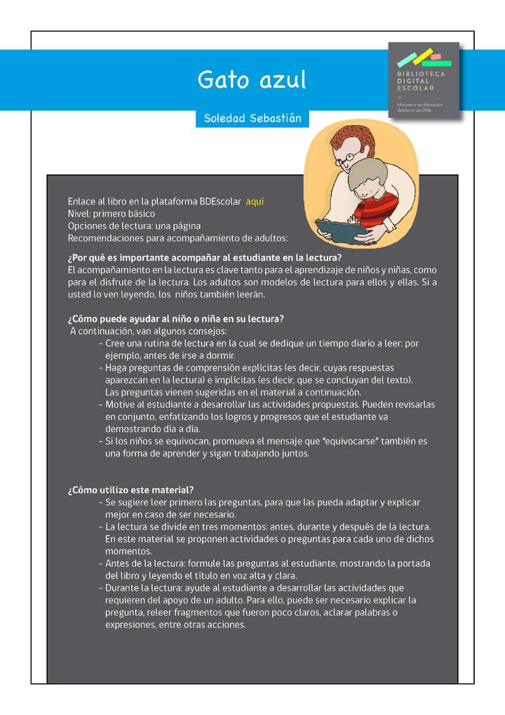 Plan Lector 1º básico - Gato azul Plan Lector 1º básico - Gato azul