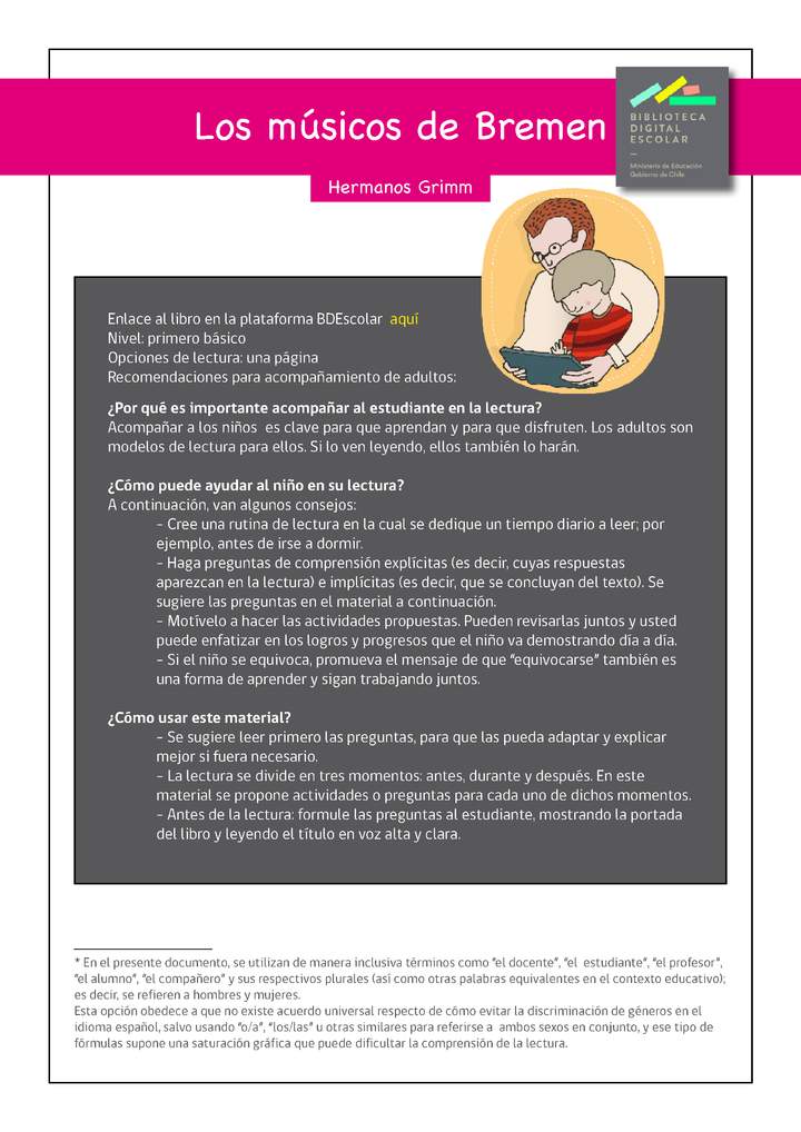 Plan lector 1° básico Los músicos de Bremen Plan lector 1° básico Los músicos de Bremen