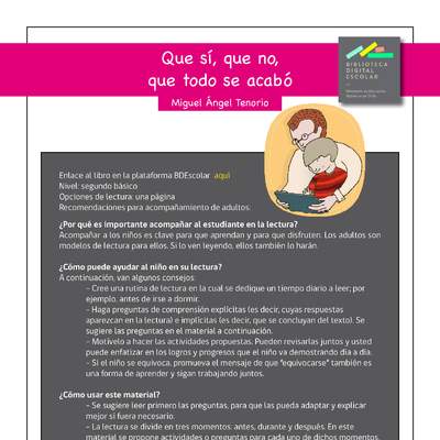 Plan lector 2° básico Que sí, que no, que todo se acabó Plan lector 2° básico Que sí, que no, que todo se acabó