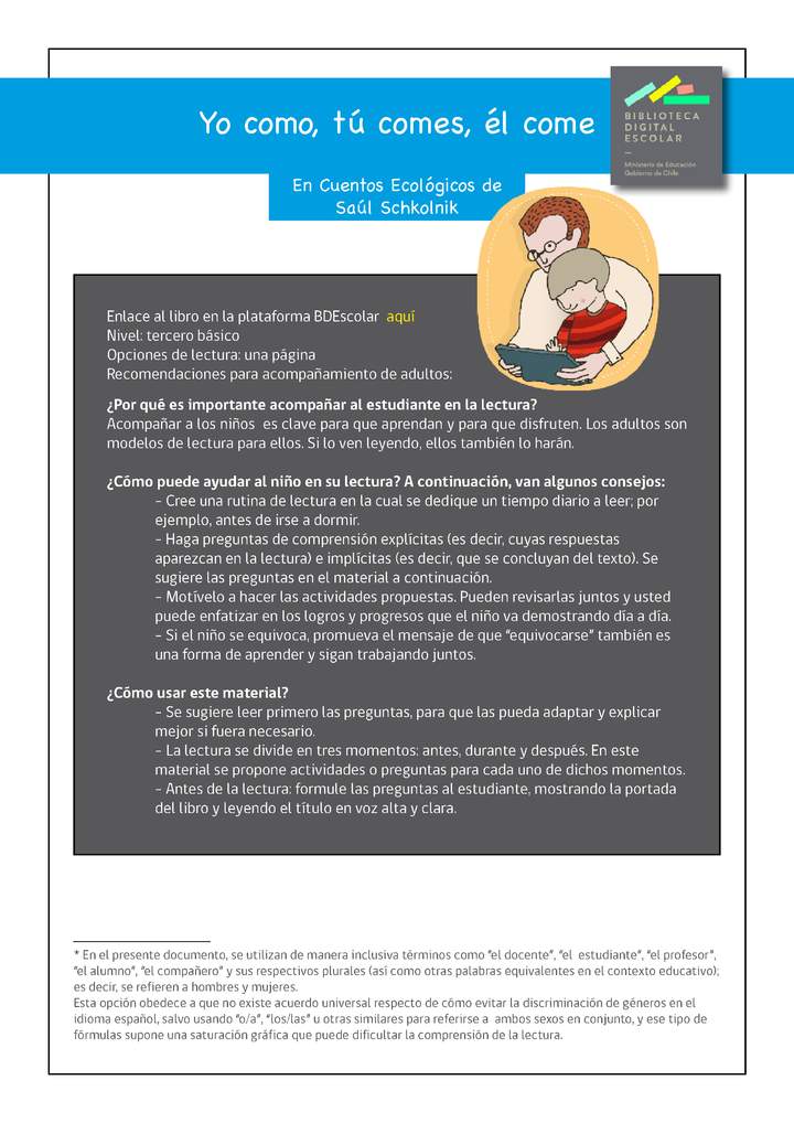 Plan lector 3° básico Yo como, tú comes, él come Plan lector 3° básico Yo como, tú comes, él come