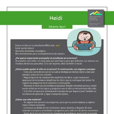 Plan lector 5° básico Heidi Plan lector 5° básico Heidi