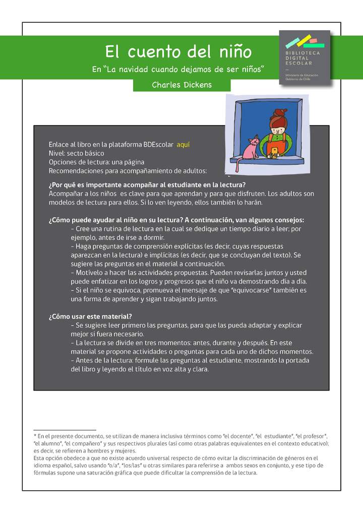 Plan lector 6° básico El cuento del niño Plan lector 6° básico El cuento del niño