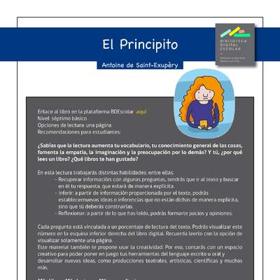 Plan lector 7° básico El Principito Plan lector 7° básico El Principito