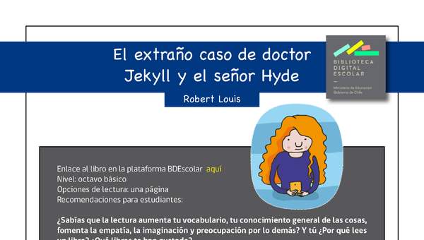 Plan lector 8° básico El extraño caso de doctor Jekyll y el señor Hyde Plan lector 8° básico El extraño caso de doctor Jekyll y el señor Hyde