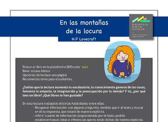 Plan lector 8° básico En las montañas de la locura Plan lector 8° básico En las montañas de la locura