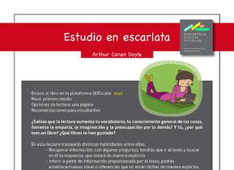 Plan lector I° medio Estudio en escarlata Plan lector I° medio Estudio en escarlata