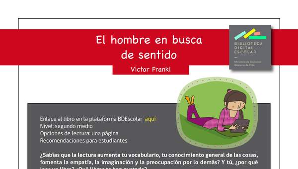 Plan lector II° medio El hombre en busca  de sentido Plan lector II° medio El hombre en busca  de sentido