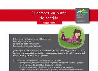 Plan lector II° medio El hombre en busca  de sentido Plan lector II° medio El hombre en busca  de sentido