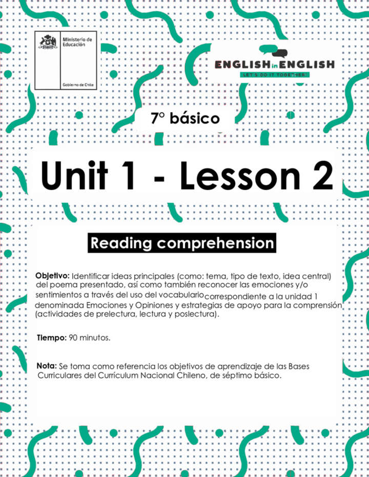Lesson 2 Inglés 7º básico Lesson 2 Inglés 7º básico