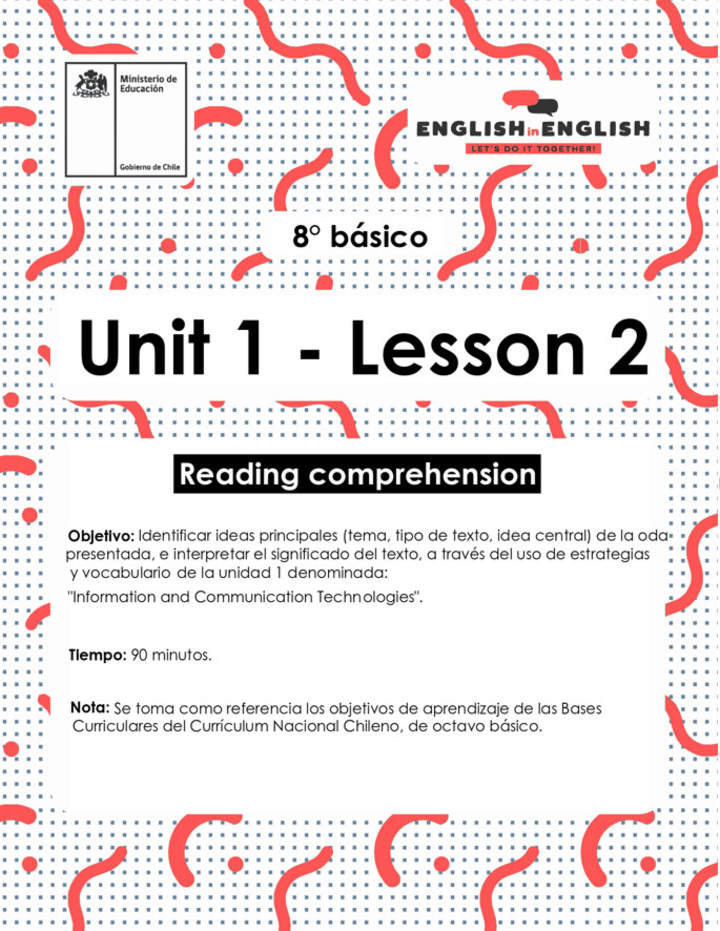 Lesson 2 Inglés 8º básico Lesson 2 Inglés 8º básico