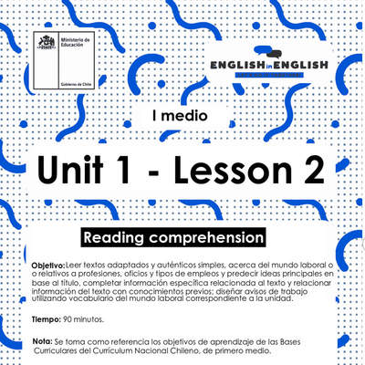 Lesson 2 Inglés 1º medio Lesson 2 Inglés 1º medio