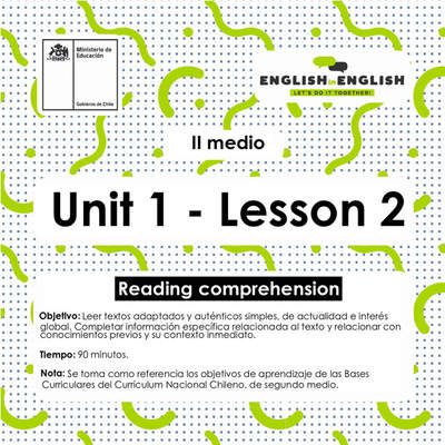Lesson 2 Inglés 2º medio Lesson 2 Inglés 2º medio