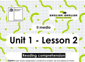 Lesson 2 Inglés 2º medio Lesson 2 Inglés 2º medio