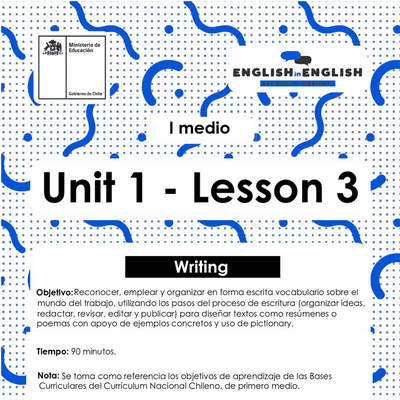 Lesson 3 Inglés 1º medio Lesson 3 Inglés 1º medio