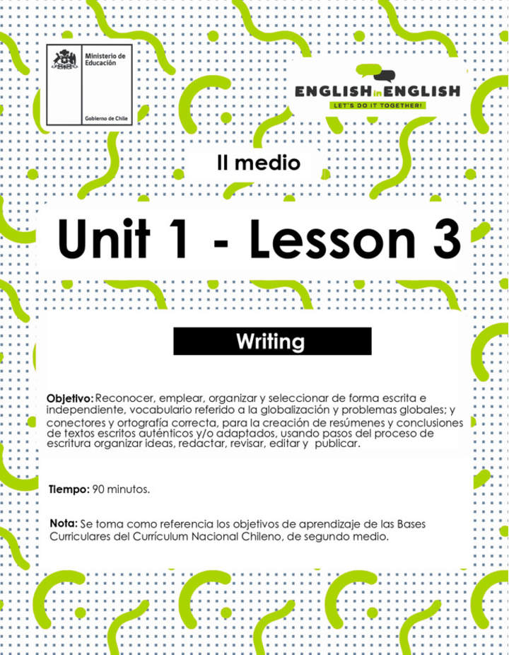Lesson 3 Inglés 2º medio Lesson 3 Inglés 2º medio