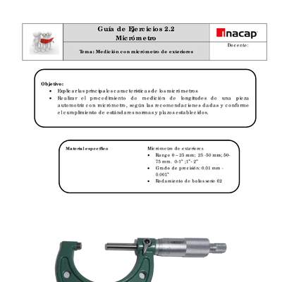 Guía - Micrómetros Guía - Micrómetros