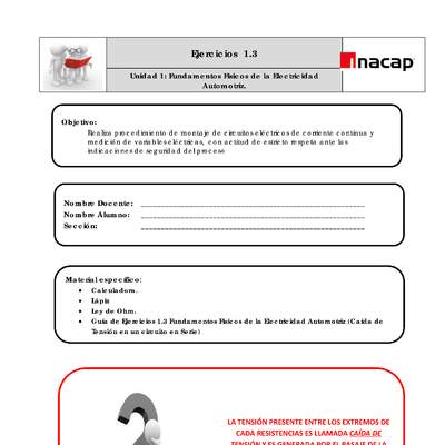 1.3 Ejercicios caída de tensión en serie 1.3 Ejercicios caída de tensión en serie