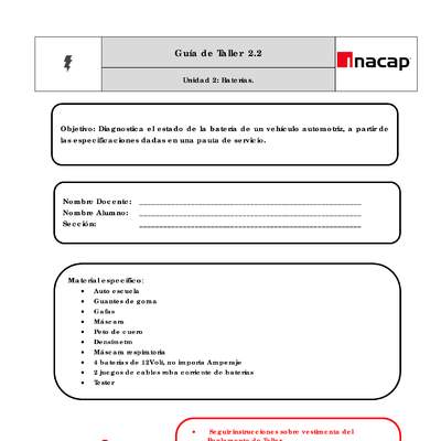 Guía Taller 2.2 Diagnóstico de las baterías Guía Taller 2.2 Diagnóstico de las baterías