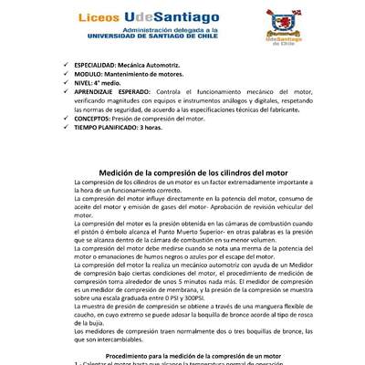 Medición de compresión Medición de compresión