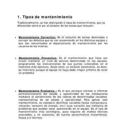 Mantenimiento de herramientas - Tipos de mantenimiento Mantenimiento de herramientas - Tipos de mantenimiento