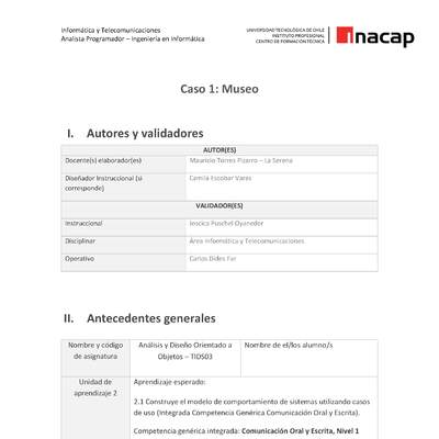 Programación orientada a objetos TIDS03_U2_Caso Programación orientada a objetos TIDS03_U2_Caso