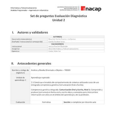 Programación orientada a objetos 01 TIDS03_U2_ED Programación orientada a objetos 01 TIDS03_U2_ED