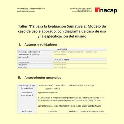 Programación orientada a objetos	07 TIDS03_U2_T2_V2 Programación orientada a objetos	07 TIDS03_U2_T2_V2