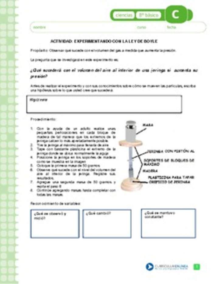 Experimentando con la ley de boyle Experimentando con la ley de boyle