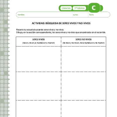 Búsqueda de seres vivos y no vivos Búsqueda de seres vivos y no vivos