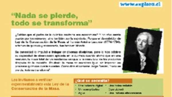 Ley de conservación de la materia Ley de conservación de la materia