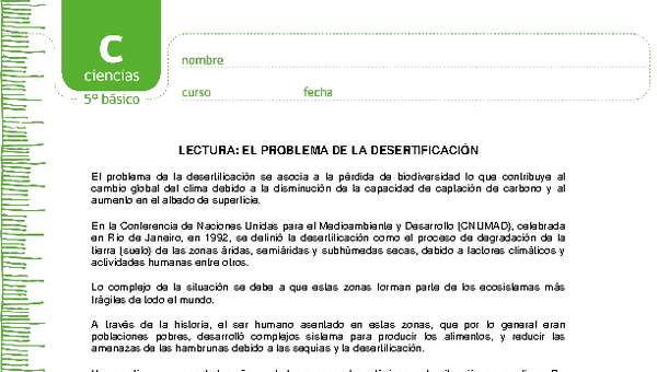 El problema de la desertificación El problema de la desertificación