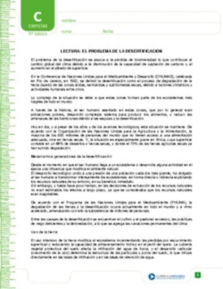 El problema de la desertificación El problema de la desertificación