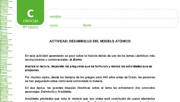 Desarrollo del modelo atómico Desarrollo del modelo atómico