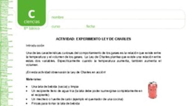 Experimento ley de Charles Experimento ley de Charles