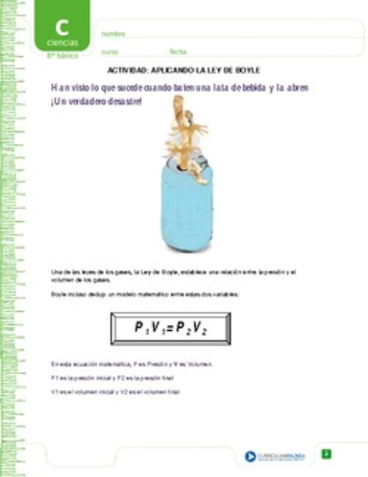 Aplicando la ley de Boyle Aplicando la ley de Boyle