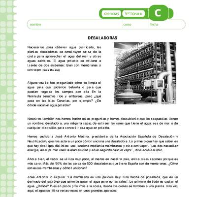 Una manera de obtener agua dulce de salada Una manera de obtener agua dulce de salada