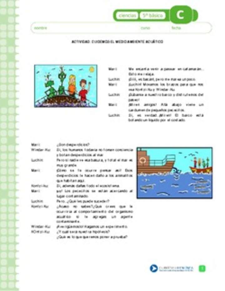 Cuidemos el ambiente acuático Cuidemos el ambiente acuático