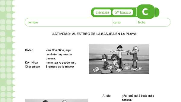 Muestreo de basura en la playa Muestreo de basura en la playa