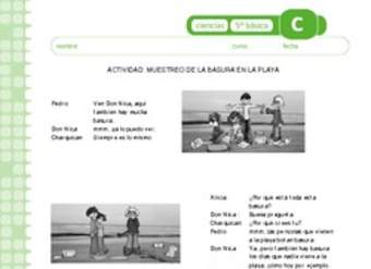 Muestreo de basura en la playa Muestreo de basura en la playa