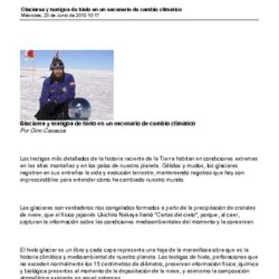 Glaciares y cambio climático Glaciares y cambio climático