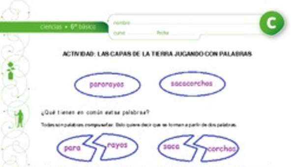 Las capas de la tierra jugando con palabras Las capas de la tierra jugando con palabras