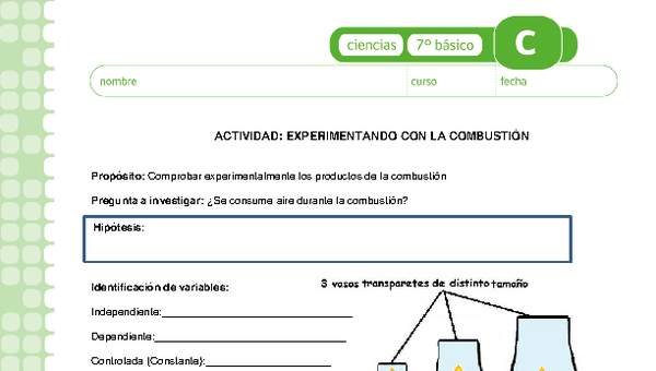 Experimentando con la combustión Experimentando con la combustión