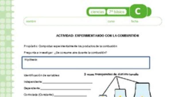 Experimentando con la combustión Experimentando con la combustión