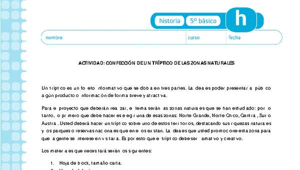 Tríptico zonas naturales Tríptico zonas naturales