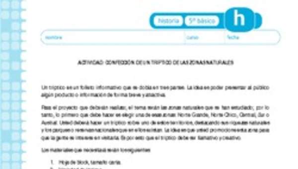 Tríptico zonas naturales Tríptico zonas naturales