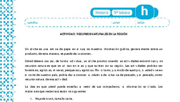 Afiche recursos naturales Afiche recursos naturales